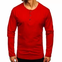 Röd tröja i henley stil - Longsleeve