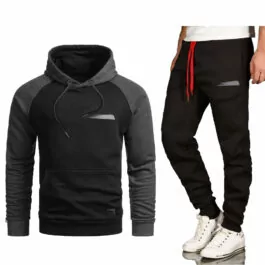 Träningsoverall JHNsport med hoodie och mjukisbyxor - svarta