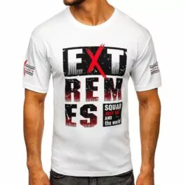 Vit t-shirt Extremes - Flera tryck framifrån