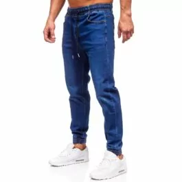 Jeans joggers - Blåa byxor med mudd