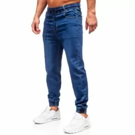 Blåa byxor med mudd - Jeans joggers