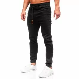 Jeans i joggers modell - Svarta herrjeans