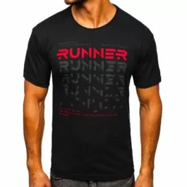 T-shirt Runner - Svart kortärmad tröja herr