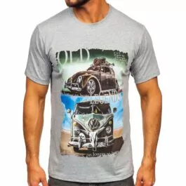 Grå t-shirt - Kortärmad med bilmotiv