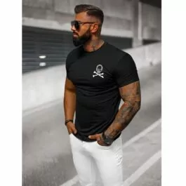 Slim fit t-shirt - Svart kortärmad tröja