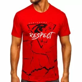 Röd T-shirt Respect - Kortärmad herr