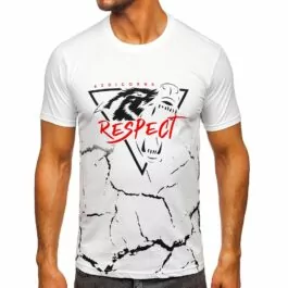 Vit T-shirt Respect - Kortärmad herr