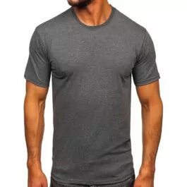 Basic t-shirt antracitgrå - Herr O-ringad