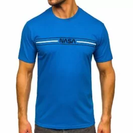Blå kortärmad herrtröja - Nasa t-shirt