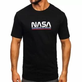 T-shirt Nasa - Svart kortärmad herrtröja