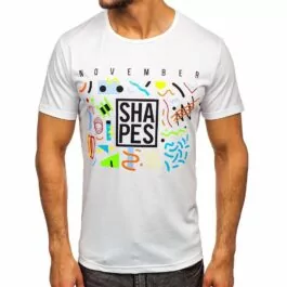 Vit kortärmad herrtröja - T-shirt Shapes