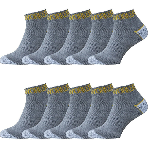 10 pack korta arbetsstrumpor gråa