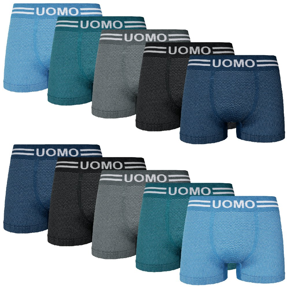 10-pack herrkalsonger i mikrofiber med stretch i blå, grå och svarta färger