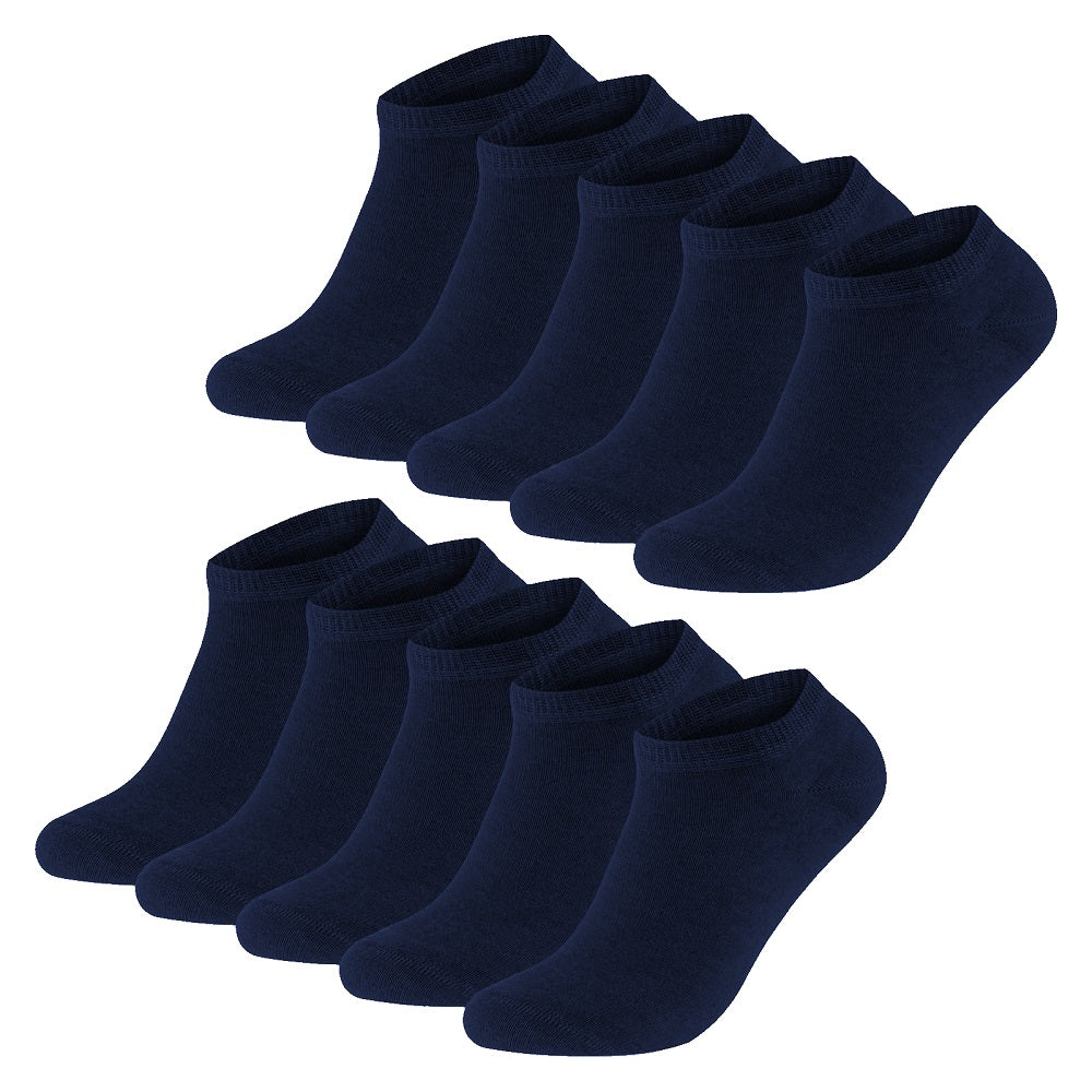 10 par låga strumpor mörkblåa