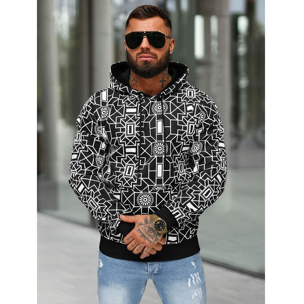 Polyester Hoodie - Svart Luvtröja framifrån