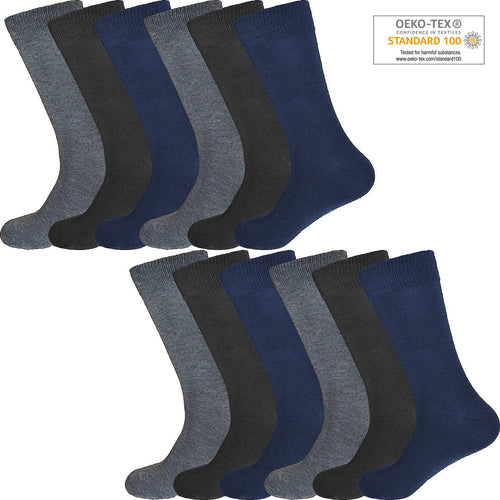 12-Pack klassiska strumpor mixade färger