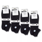 BENYSØN® 12-pack svarta bomullsstrumpor i ankelmodell med fotvalvsstöd och ventilerande mesh