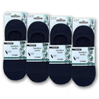Förpackning med BENYSØN® svarta bambustrumpor Footies 12-pack för herr och dam