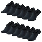 12-pack svarta bambustrumpor Footies BENYSØN® sömlösa invisible socks med silikongrepp