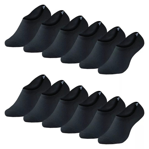 12-pack svarta bambustrumpor Footies BENYSØN® sömlösa invisible socks med silikongrepp