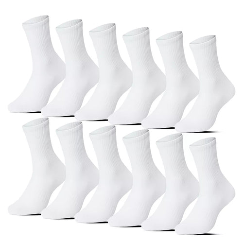 12-pack vita sportstrumpor BENYSØN® i premiumbomull med sömlös tå och fotvalvsstöd