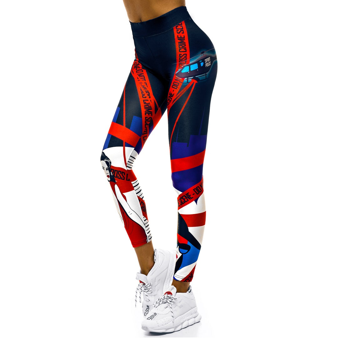 Leggings Dam - sportiga mönstrade leggings - front