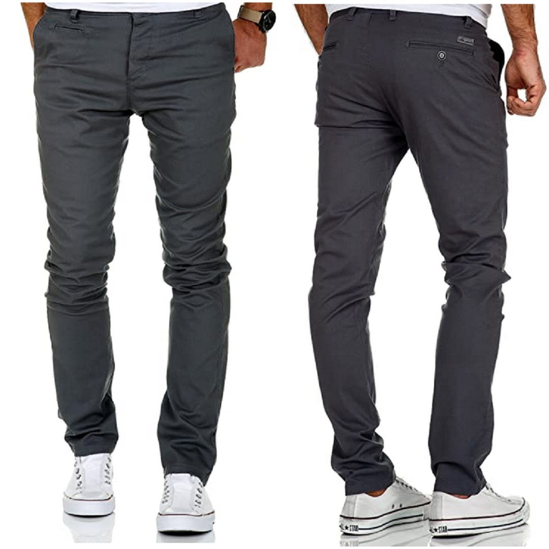 Chinos Herr - Stilrena herrbyxor - Mörkgråa finbyxor