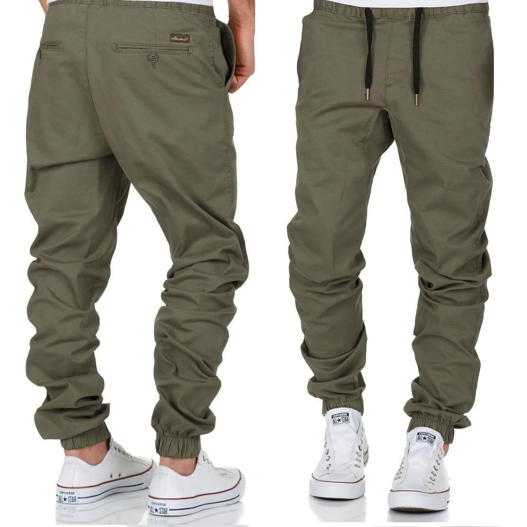 Gröna Herr chinos med stretch