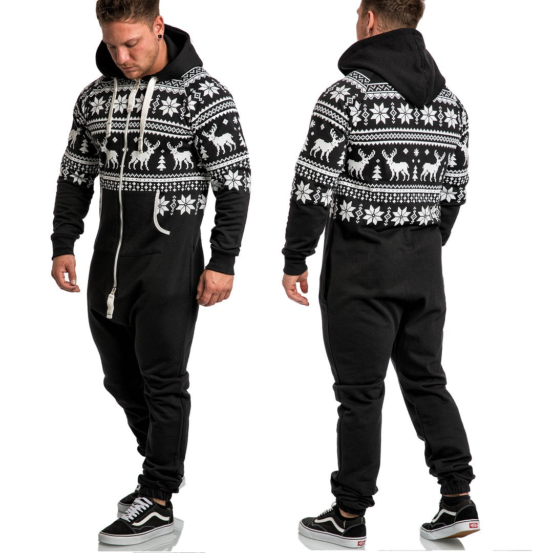 Onesie Unisex svart jumpsuit