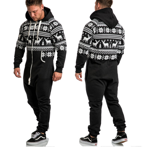 Onesie Unisex svart jumpsuit