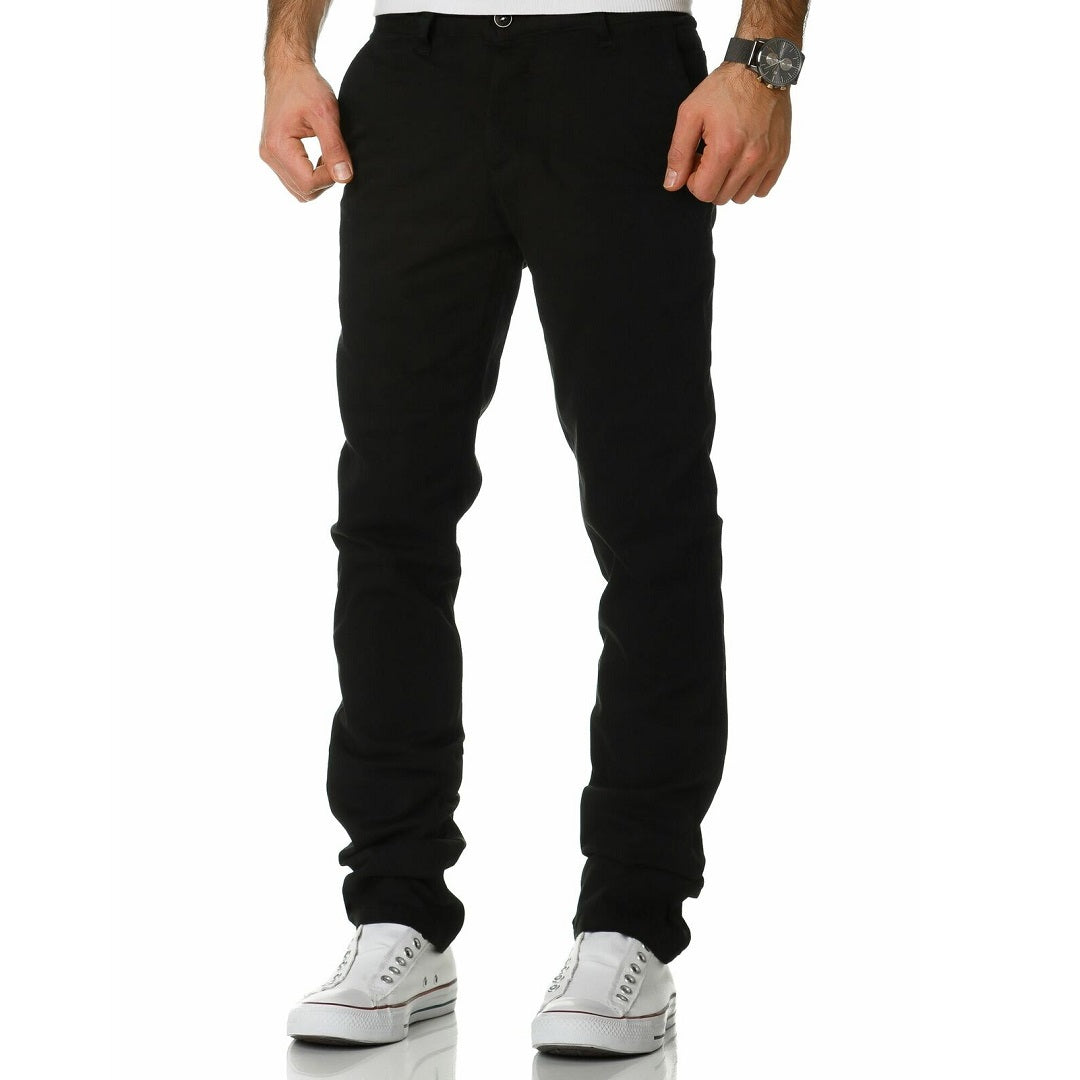 Chinos herr - Svarta stilrena chinobyxor regular fit - herrbyxor