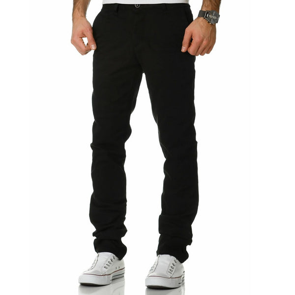 Chinos herr - Svarta stilrena chinobyxor regular fit - herrbyxor