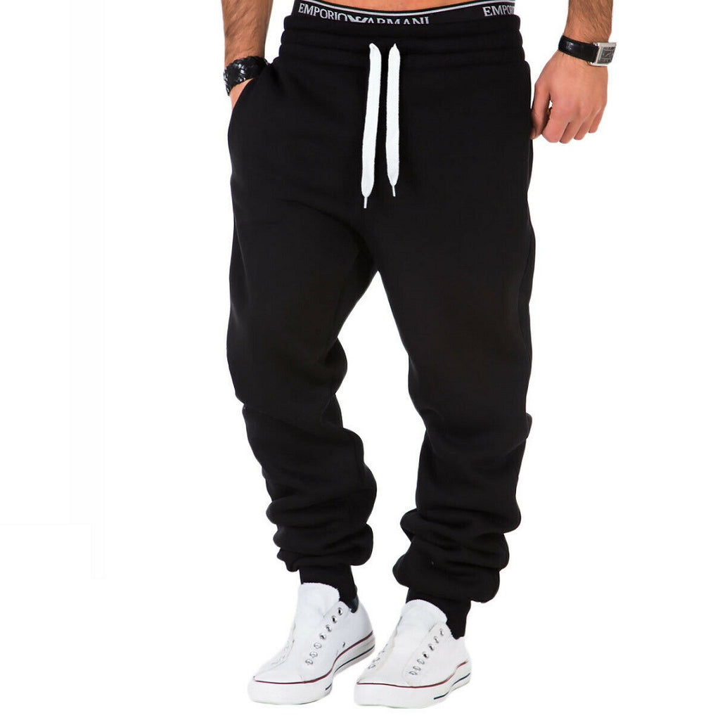 Mjukisbyxor Herr - Svarta supersköna och mjuka sweatpants med vita snören
