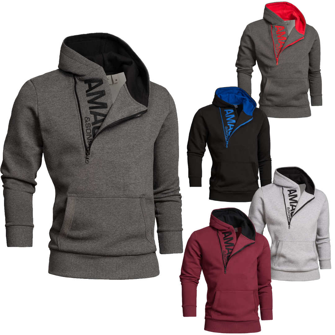 Half zip Hoodie med luva
