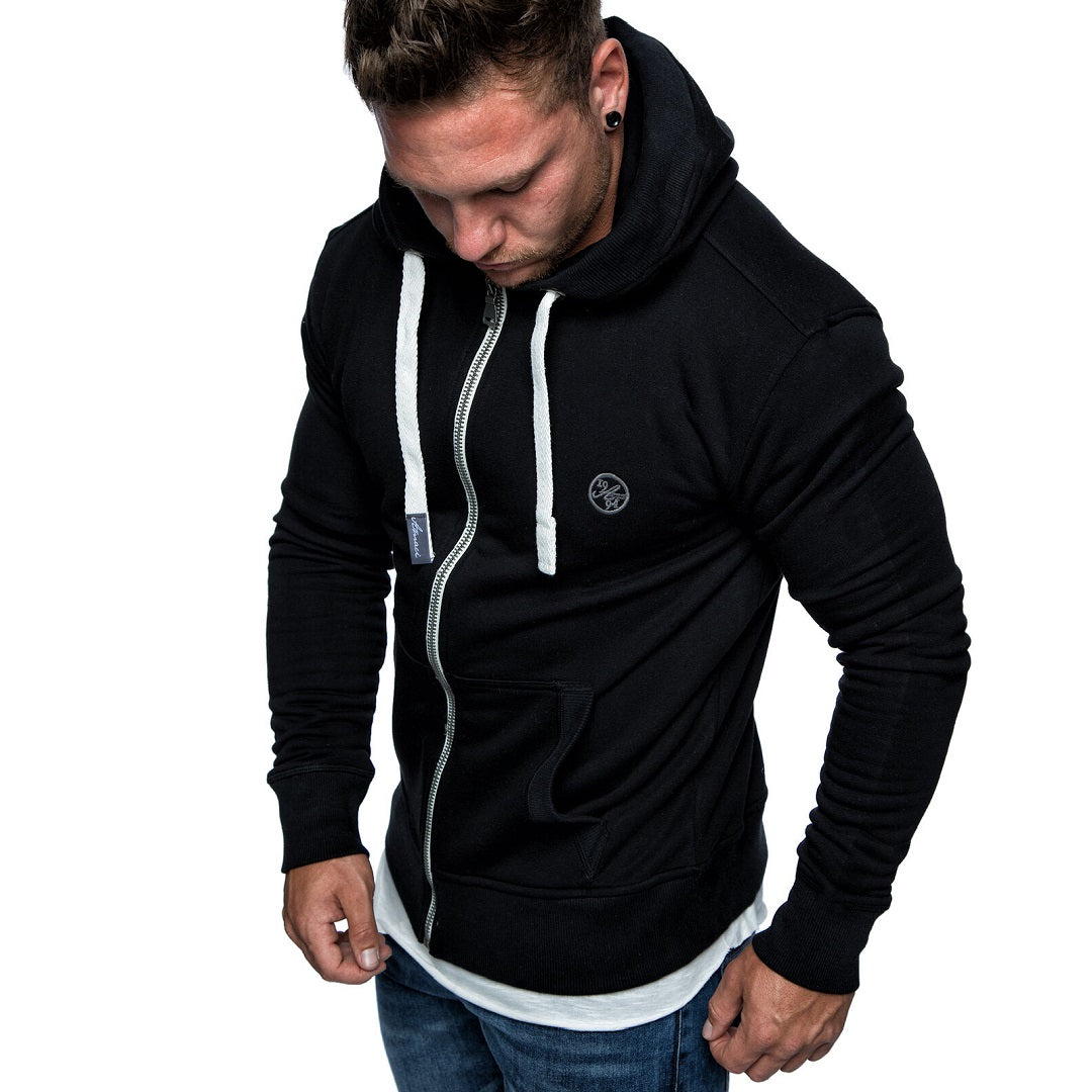 Zip hoodie herr - svarta hoodies