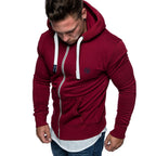 Zip hoodie herr - vinröd herrtröja