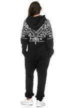 Onesies Dam - Vintage svart jumpsuit bakifrån