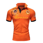 Pikétröja Herr - Printed orange piké Monaco