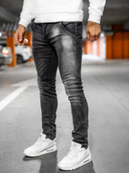 Svarta Jeans med stretch - Herrjeans Regular fit