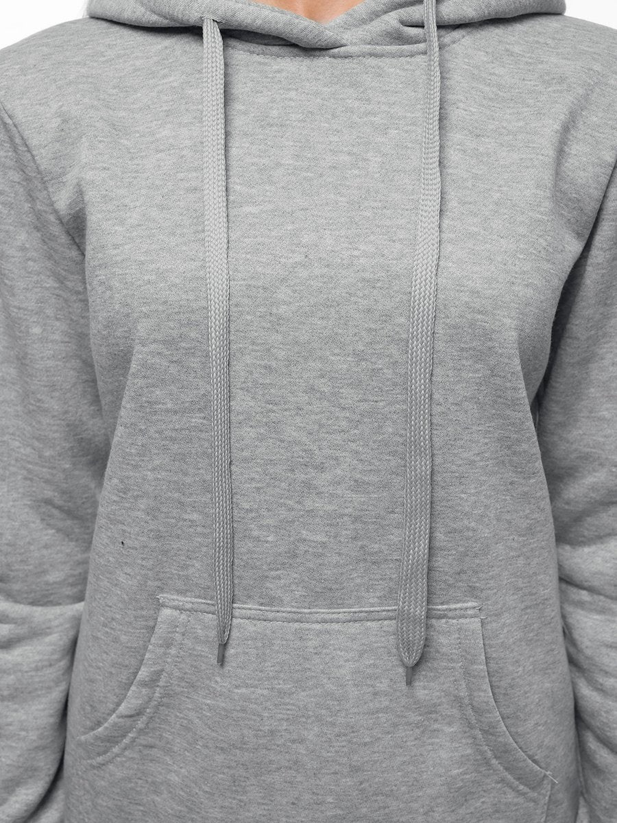 Ljusgrå Lång Dam Hoodie - Damtröja