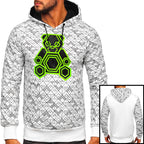 Fräck vit Herr Hoodie