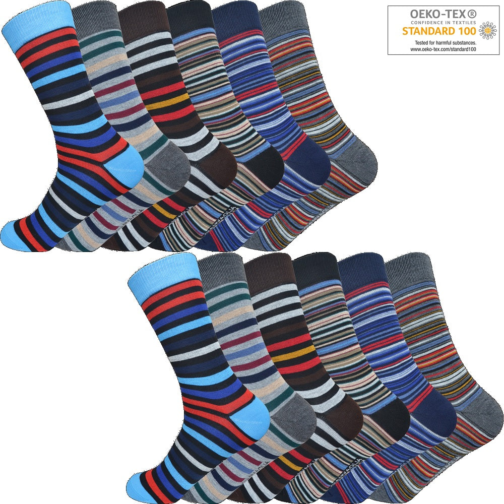 Randiga herrstrumpor - Strumpor 12 par