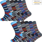 Randiga herrstrumpor - Strumpor 12 par