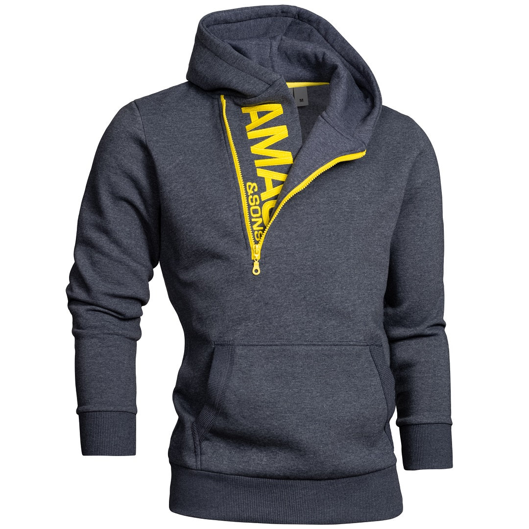 Half zip Hoodie med luva