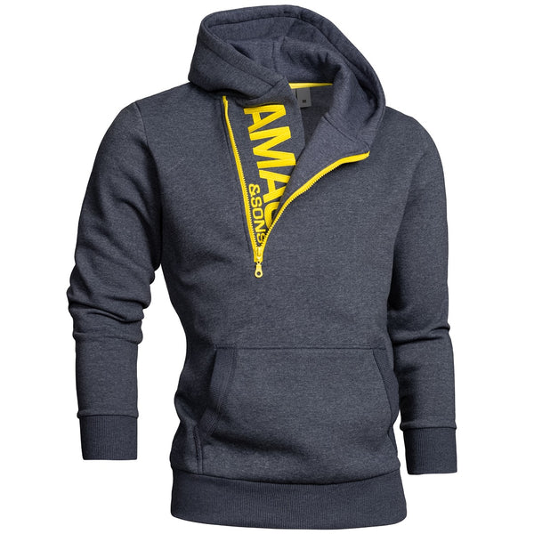 Half zip Hoodie med luva