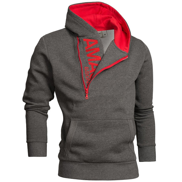 Half zip Hoodie med luva