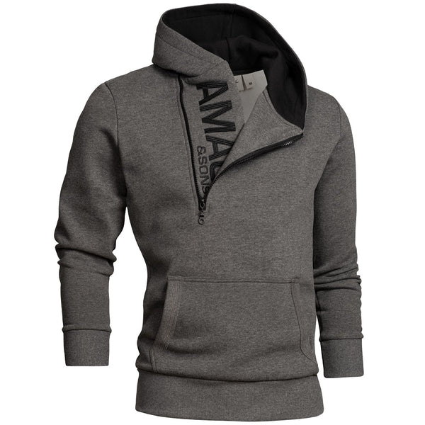 Half zip Hoodie med luva