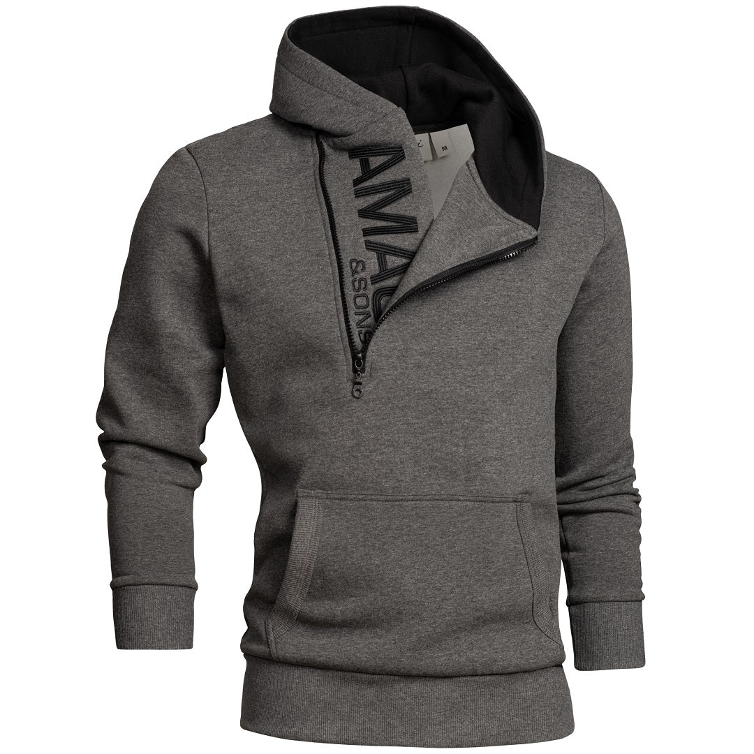 Half zip Hoodie med luva
