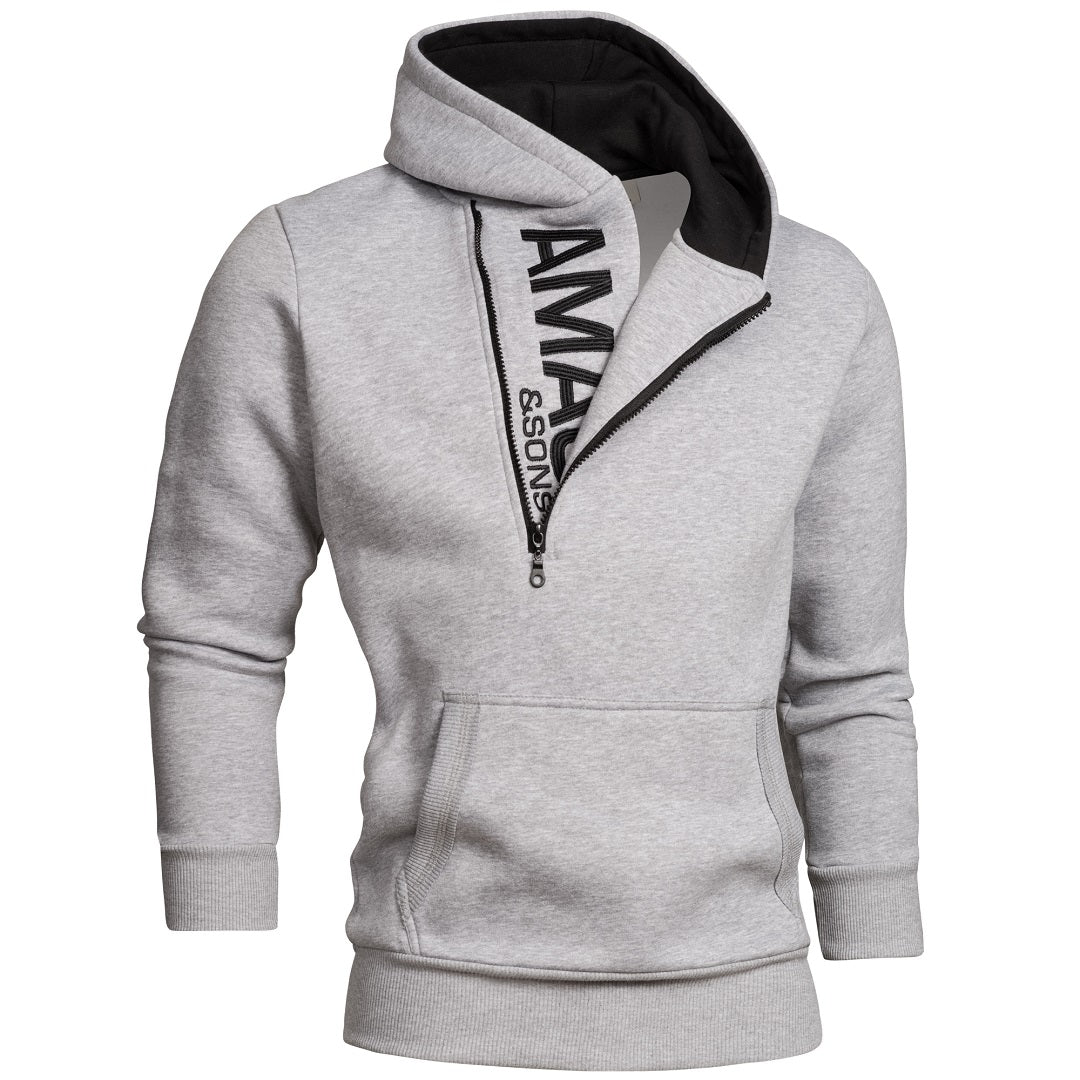 Half zip Hoodie med luva