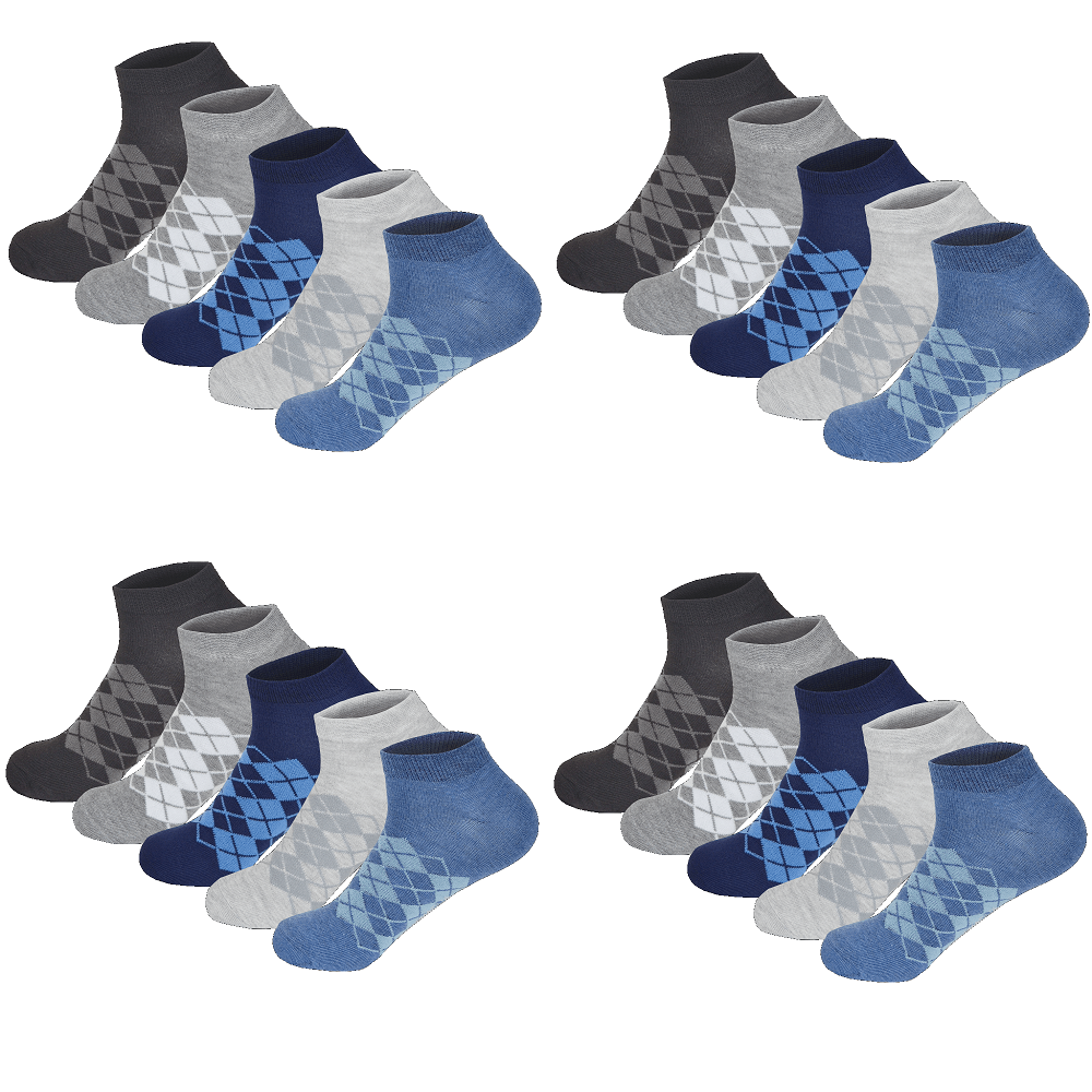 20 pack färgade ankelstrumpor